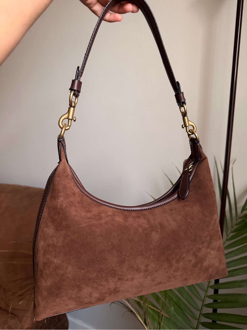 Coach Brown Suede Juliet Shoulder Bag - Picture 2 of 7
